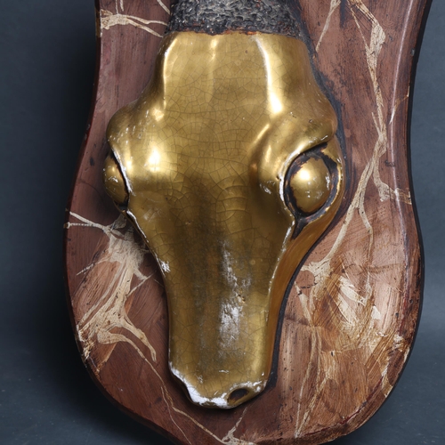 4014 - Curiosity & Macabre, an unusual mixed media study of a Gemsbok (Oryx Gazella), the mount showing a p... 