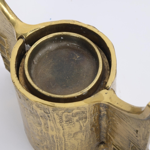 3 - Heinz Goll, Austria, a Brutalist bronze candle holder, circa 1960s', no makers marks, height 14.5cm
