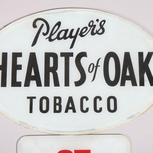 38 - 2 Vintage glass advertising sign, St Bruno and Player's, longest 31cm