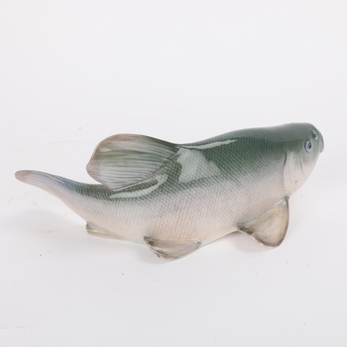 42 - A Royal Copenhagen ceramic Tench figure, makers marks to base, numbered 372, length 18cm