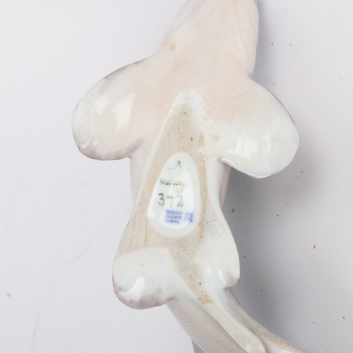 42 - A Royal Copenhagen ceramic Tench figure, makers marks to base, numbered 372, length 18cm