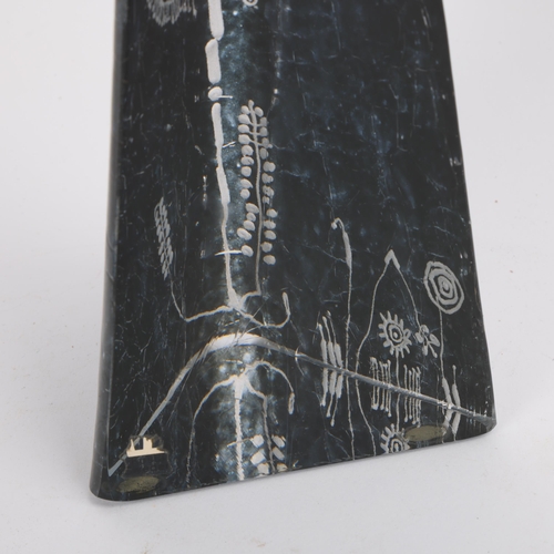 43 - Goran Warff for Kosta Boda, a mid century glass Lappland obelisk, partial label and etched to base 