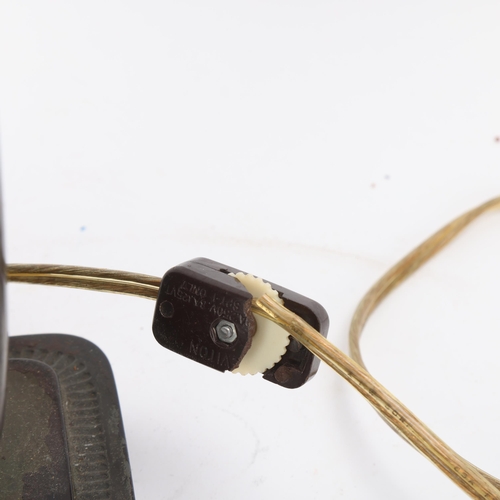 55 - JUST ANDERSEN - an Art Deco Danish Disko metal capsule form table lamp, model no. 1859, with double ... 