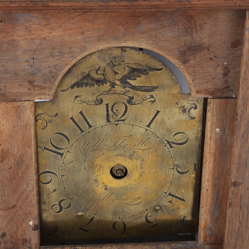 308 - An 18th century oak-cased hooded clock, by William Thristle of Stogursey, 6