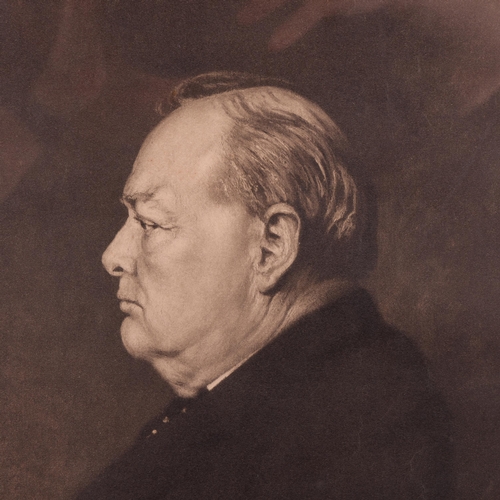 315 - The Right Honourable Winston Spencer-Churchill CH MP, Second World War Period signed lithograph port... 
