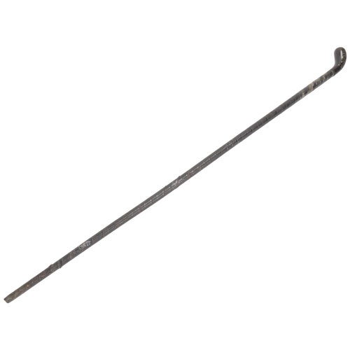 340 - A Continental 19th century swordstick, with silver inlaid horn handle, length 91cm