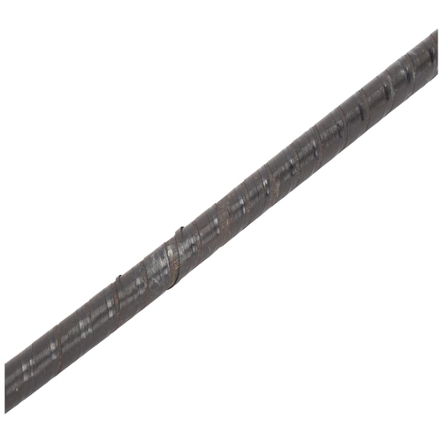 340 - A Continental 19th century swordstick, with silver inlaid horn handle, length 91cm