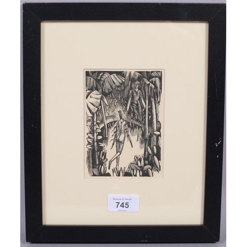 Eric Ravilious (1903-1942), woodcut on paper, The Flower Spirit, 12.5cm ...