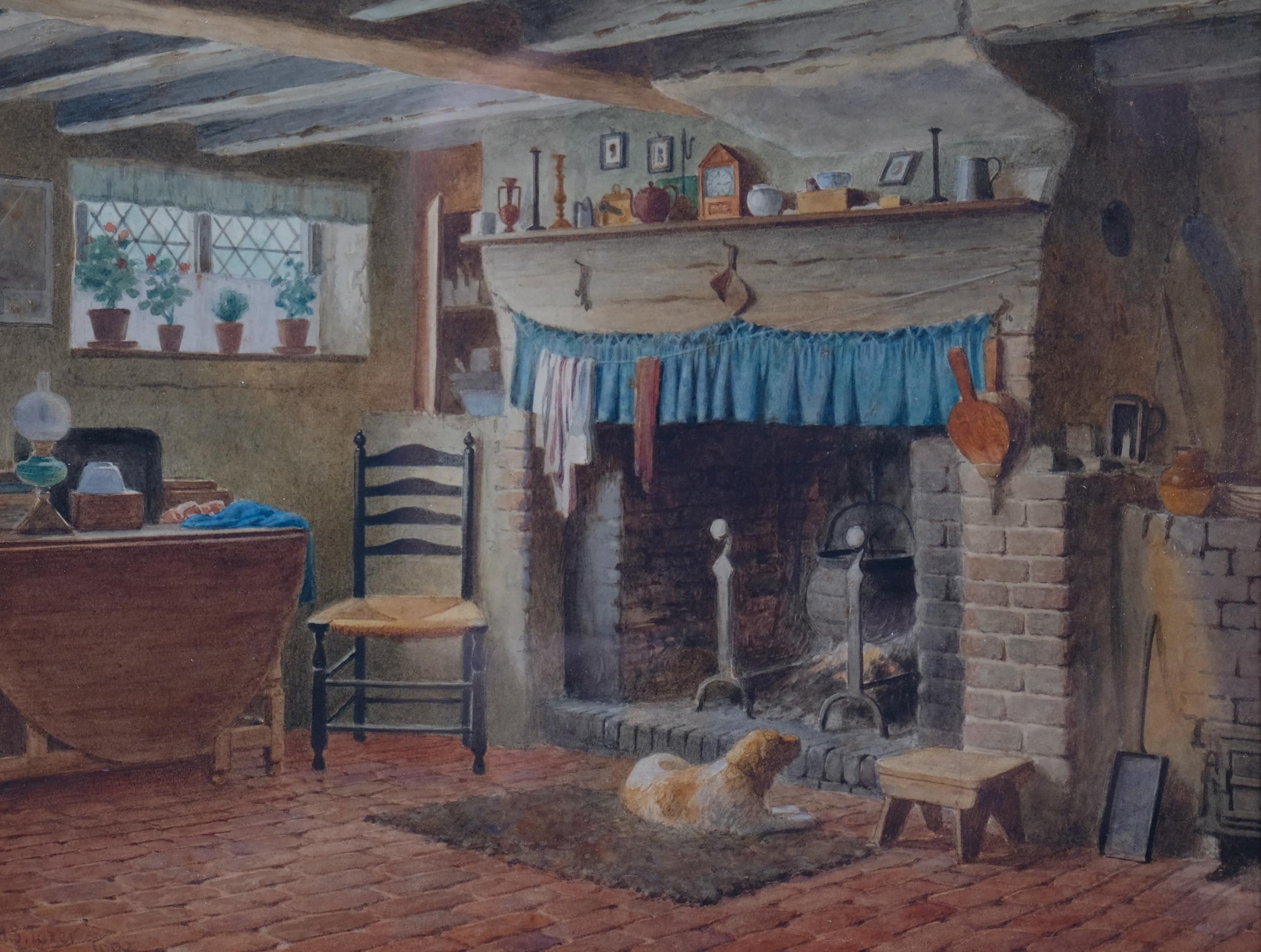 Henry Tozer, pair of kitchen interior scenes, watercolours, 1902, 20cm ...