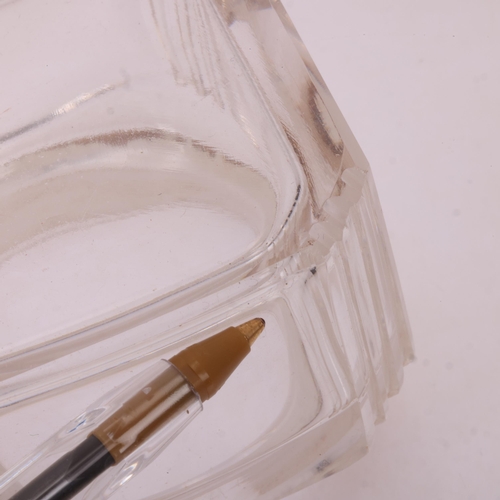 1124 - ASPREY - an Art Deco 18ct gold mounted glass 8-piece dressing table toilet jar set, London 1929, com... 