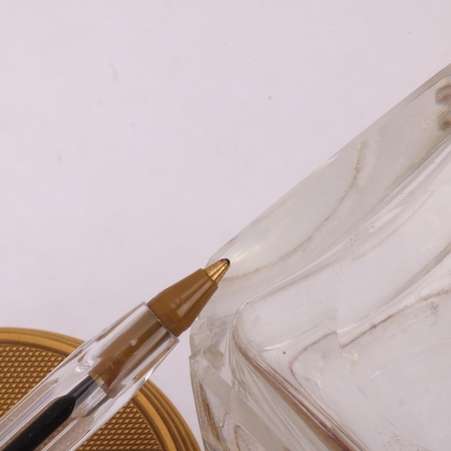 1124 - ASPREY - an Art Deco 18ct gold mounted glass 8-piece dressing table toilet jar set, London 1929, com... 