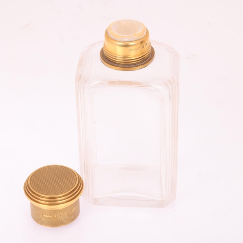 1124 - ASPREY - an Art Deco 18ct gold mounted glass 8-piece dressing table toilet jar set, London 1929, com... 