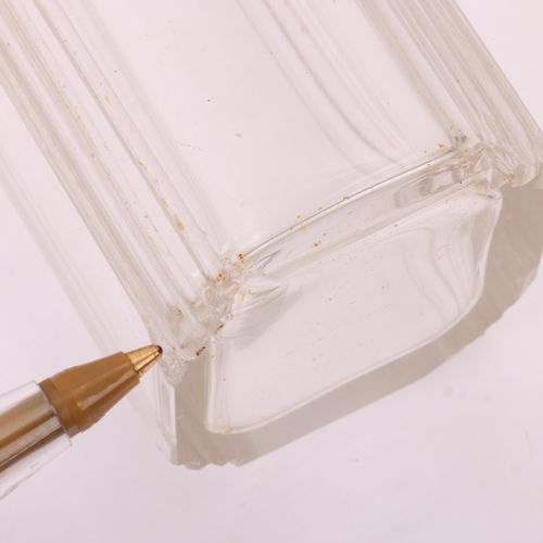 1124 - ASPREY - an Art Deco 18ct gold mounted glass 8-piece dressing table toilet jar set, London 1929, com... 