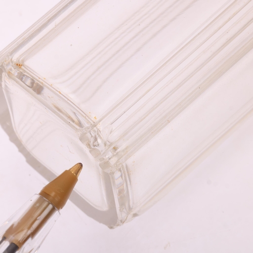 1124 - ASPREY - an Art Deco 18ct gold mounted glass 8-piece dressing table toilet jar set, London 1929, com... 