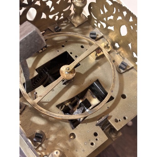 305 - A 17th century brass lantern clock, by John Greenhill of Maidstone, circa 1680, horizontal balance w... 