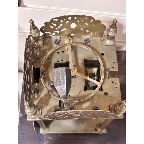 305 - A 17th century brass lantern clock, by John Greenhill of Maidstone, circa 1680, horizontal balance w... 