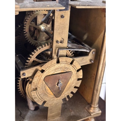 305 - A 17th century brass lantern clock, by John Greenhill of Maidstone, circa 1680, horizontal balance w... 