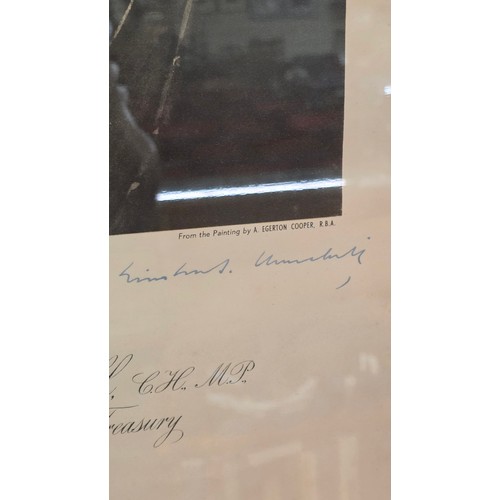315 - The Right Honourable Winston Spencer-Churchill CH MP, Second World War Period signed lithograph port... 