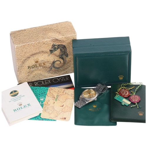 1003 - ROLEX - a Vintage stainless steel Oyster Perpetual Datejust automatic calendar bracelet watch, ref. ... 