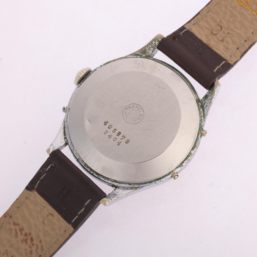 1006 - DAMAS - a Vintage chrome plated triple calendar moonphase mechanical wristwatch, ref. 2404, circa 19... 