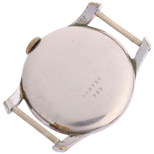 1010 - TUDOR - a Vintage nickel mechanical wristwatch head, ref. 768, circa 1968, silvered dial with Arabic... 