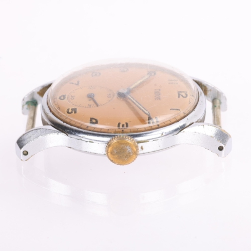 1010 - TUDOR - a Vintage nickel mechanical wristwatch head, ref. 768, circa 1968, silvered dial with Arabic... 