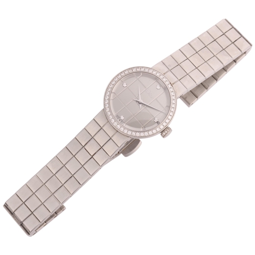 1035 - CHRISTIAN DIOR - a lady's stainless steel diamond La Dior quartz bracelet watch, ref. CD047110, circ... 