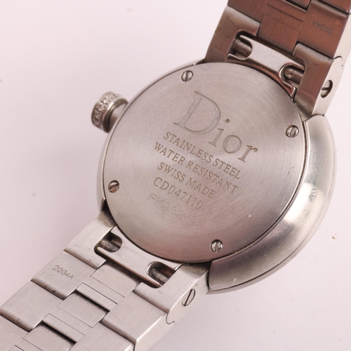 1035 - CHRISTIAN DIOR - a lady's stainless steel diamond La Dior quartz bracelet watch, ref. CD047110, circ... 