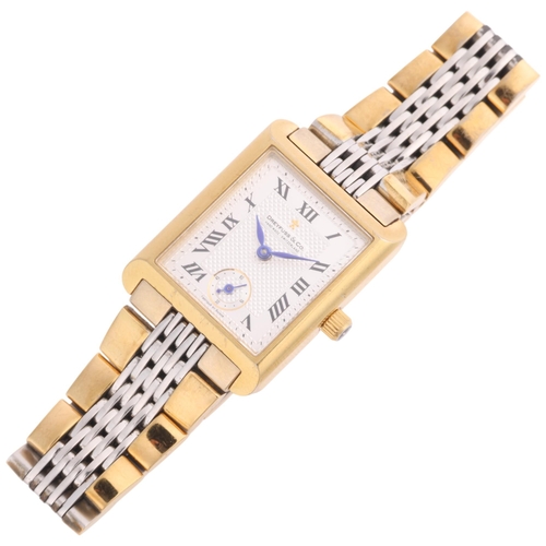 1038 - DREYFUSS & CO - a lady's gold plated stainless steel Series 1974 quartz bracelet watch, silvered knu... 
