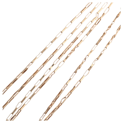 1347 - A 9ct gold rectangle link chain necklace, 56cm, 2g