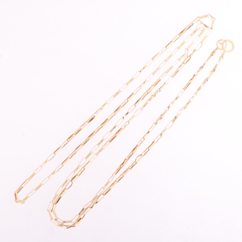 1347 - A 9ct gold rectangle link chain necklace, 56cm, 2g