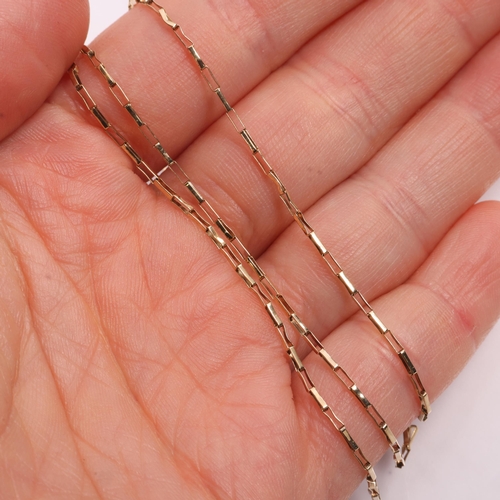 1347 - A 9ct gold rectangle link chain necklace, 56cm, 2g
