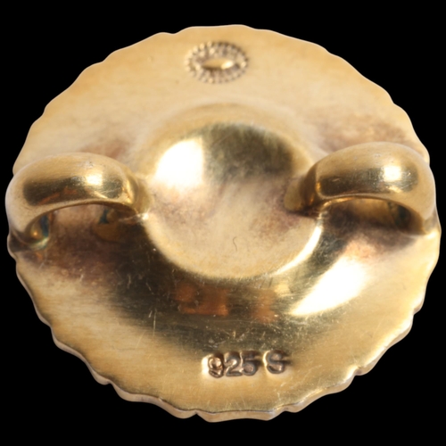 1570 - GEORG JENSEN - a Danish modernist sterling silver-gilt white enamel daisy pattern pendant/shoestring... 