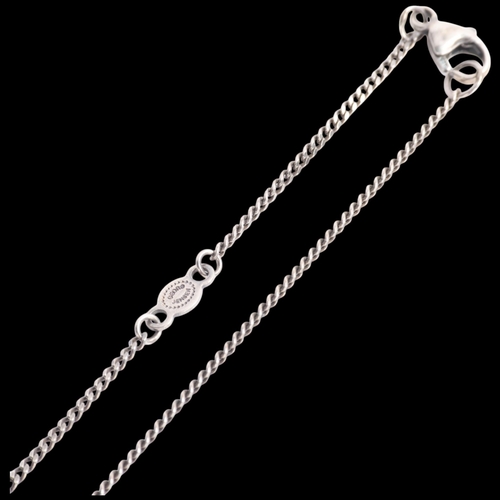 1571 - GEORG JENSEN - a Danish sterling silver flat curb link chain necklace, with original tag, 44cm, 2.3g