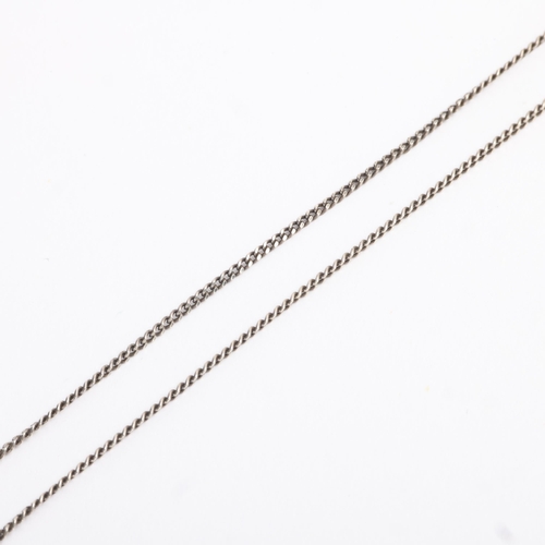 1571 - GEORG JENSEN - a Danish sterling silver flat curb link chain necklace, with original tag, 44cm, 2.3g