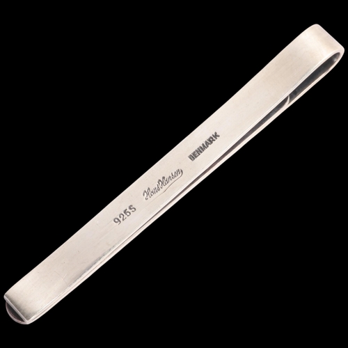 1592 - HANS HANSEN - a Danish modernist sterling silver geometric tie clip, 66.8mm, 13g