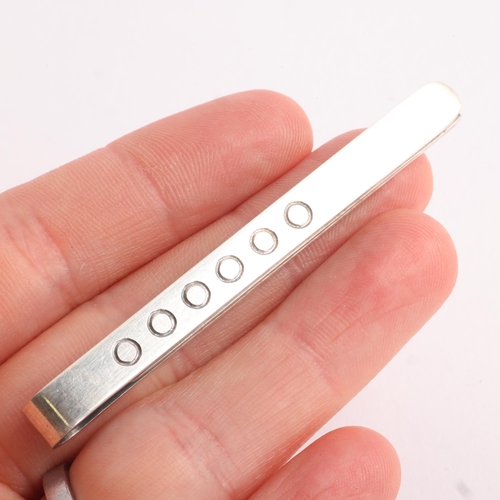 1592 - HANS HANSEN - a Danish modernist sterling silver geometric tie clip, 66.8mm, 13g