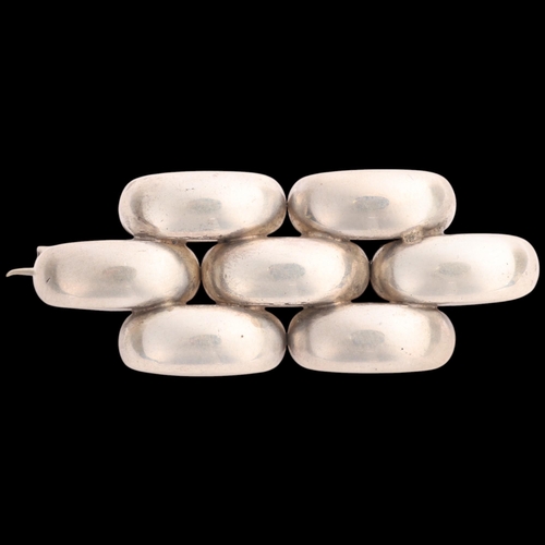 1598 - C A CHRISTENSENS - a Danish modernist silver geometric abstract brooch, 45.6mm, 8.2g