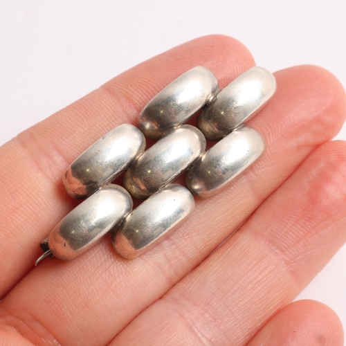 1598 - C A CHRISTENSENS - a Danish modernist silver geometric abstract brooch, 45.6mm, 8.2g