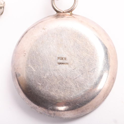 1615 - PETER WILHJELM NIELSEN - a large Danish brutalist silver plated rose quartz abstract pendant necklac... 