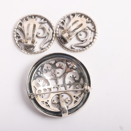 1624 - A group of Danish sterling silver Viking Revival jewellery, comprising Jens Johs Aagaard pendant/bro... 