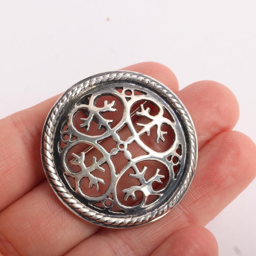 1624 - A group of Danish sterling silver Viking Revival jewellery, comprising Jens Johs Aagaard pendant/bro... 