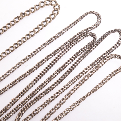 1663 - 2 silver chain, longest 140cm, Albert 30cm, 92.4g total (2)