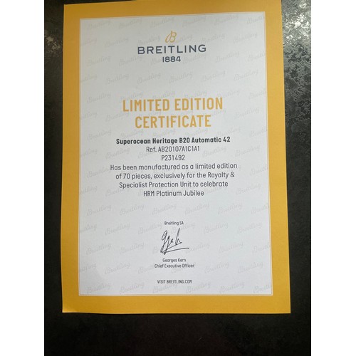 1027 - BREITLING - a rare limited edition stainless steel SuperOcean Heritage II B20 Automatic 42 'Queen El... 