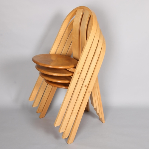 David Colwell, four Trannon C3 chairs in ash, the front legs steam bent ...