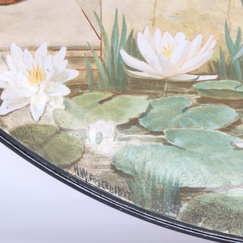 335 - A large scale 19th century Minton Pottery charger, hand painted by Herbert Wilson Foster (1848 - 192... 