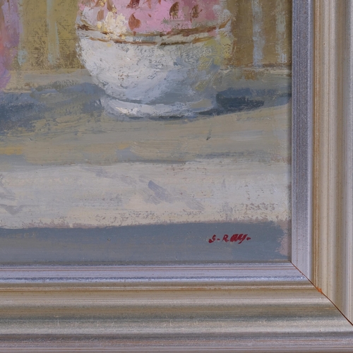 702 - Stuart Ray (1916 - 1985), 'Roses With A Map Of Florence', oil on board, 37cm x 45cm, framed.