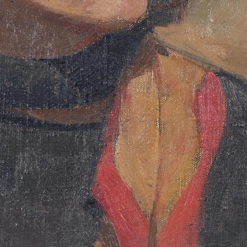 717 - Derek Owen Cooper RA (1933 - 2012), portrait of a woman, oil on canvas, 25cm x 20cm, framed, provena... 