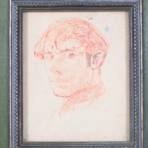 718 - Derek Owen Cooper RA (1933 - 2012), portrait of a man, pen and ink on paper, 14cm x 11cm, framed, pr... 