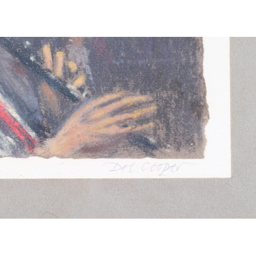 721 - Derek Owen Cooper RA (1933 - 2012), Bill Branskill's Jazzmen, coloured pastels, 13cm x 18cm, framed ... 